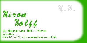 miron wolff business card